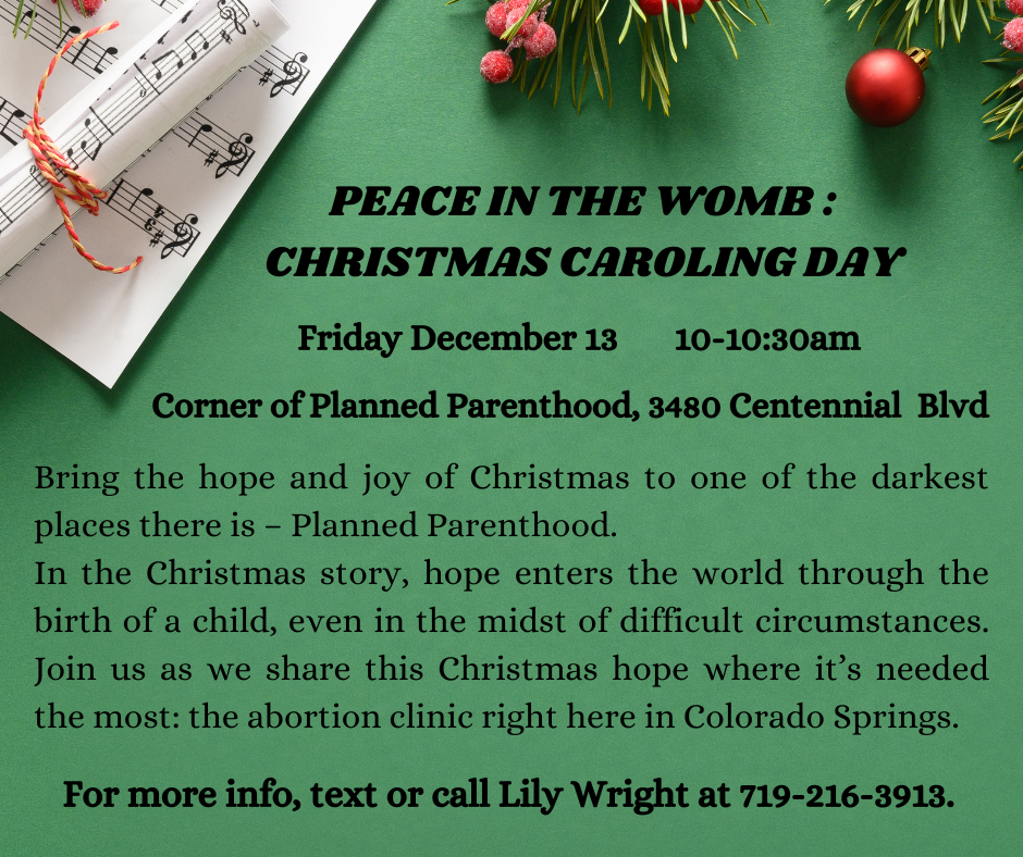 Peace in the Womb: Christmas Caroling Day